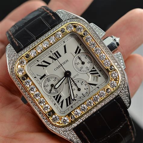 santos small cartier|cartier santos watch with diamonds.